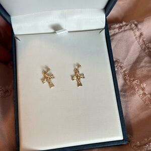 Solid Gold Cross earrings